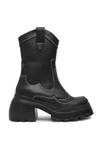 Ghete dama 304437274 - Piele ecologica - Negru - Negru
