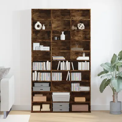 vidaXL Dulap CD-uri, stejar fumuriu, 102x23x177,5 cm, lemn prelucrat