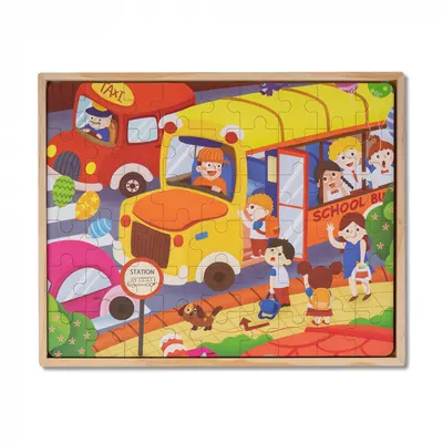 Puzzle 3 in 1 din Lemn - Masini Montessori