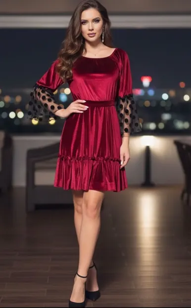 Rochie din catifea eleganta Nica