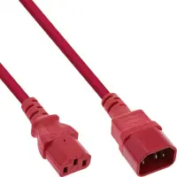Cablu prelungitor alimentare C13 la C14 1m Rosu, Inline IL16501R
