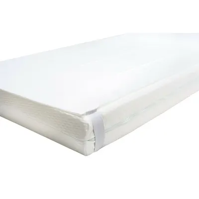 Protectie saltea, Bubaba, Impermeabila, Pentru patut de dimensiunea 120x60 cm, Din poliuretan, Spalare la 95 grade, 0 luni+, White