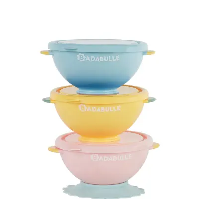 Badabulle Fun Colors castron cu capac 3 buc