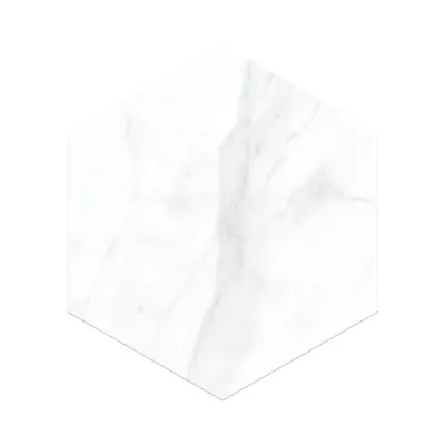 Gresie hexagonala exterior / interior Alley White 21 5 x 25 cm mata portelanata tip marmura
