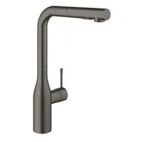 Baterie bucatarie Grohe Essence 30270AL0, monocomanda, pipa inalta, limitator temperatura, dus extractibil, Brushed Hard Graphite