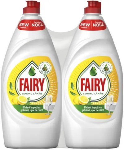 Detergent de vase Fairy - Lemon, 2x900 ml