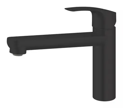 Baterie bucatarie Grohe Eurosmart 304632430, medie, tip L, monocomanda, Negru mat