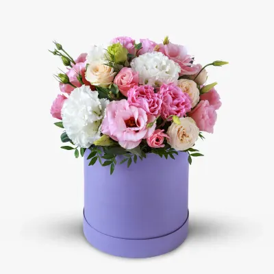 Aranjament cu lisianthus pastel