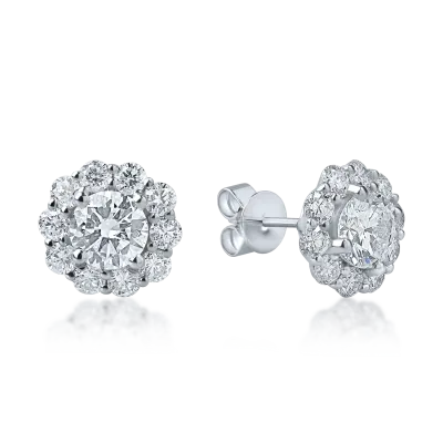 Cercei din aur alb cu diamante de 2.05ct