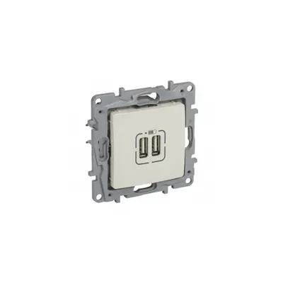 Double USB charging priza Niloé - ivory