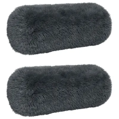 vidaXL Husă pentru pernă 2 pcs HEERLEN Antracit Ø 15 x 40 cm Fleece PV