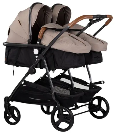 Cărucior pentru gemeni Chipolino - Duo Smart, tiramisu