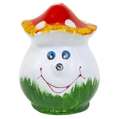 Ciuperca Decorativa Gradina, Mica Smiley, Latime 12 cm, Inaltime 14 cm, Ceramica