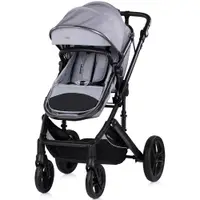 Carucior transformabil 2 in 1 pentru copii Chipolino Amore Platinum cu suspensii, sezut reversibil, accesorii, greutate suportata 22 kg