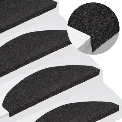 vidaXL Covorașe de scări autoadezive, 10 buc., negru, 65x22,5x3,5 cm