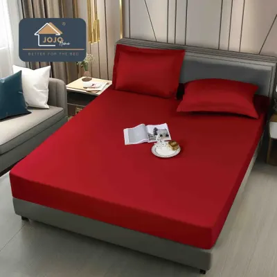 Husa de Pat Impermeabila, Jojo Home, 160x200cm, cu Fete de Perna 50x70cm, Rosu