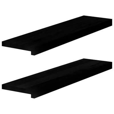 vidaXL Pervaz 2 buc lemn masiv de maro-negru 80x20x2 cm