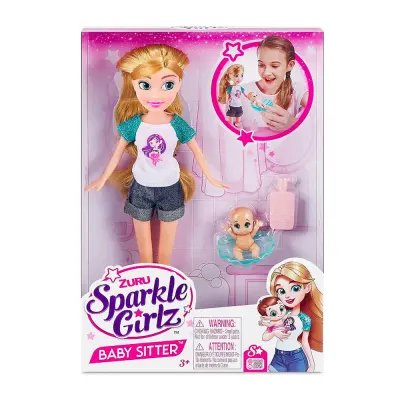 Set de joaca Papusa Babysitter, + 3 ani, Sparkle Girlz