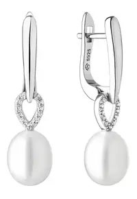 Cercei argint cu perle naturale si zirconia - Charm