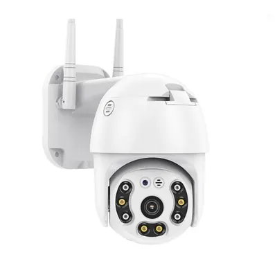 Camera de Supraveghere WIFI,ENGROSS Exterior/ Interior, Conectare Telefon/ PC, FHD 1080P, 8 Led-uri, Night Vision, Auto Tracking, Zoom 4X, Comunicare Bidirectionala, Stocare Card SD, Alb