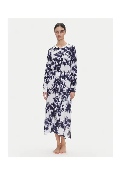 Camasa stil rochie dama YI00052 - Viscoza - Bleumarin - Bleumarin