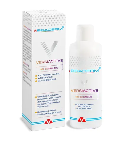 Gel de spalare pentru corp si scalp Versiactive, Braderm | 200 ml