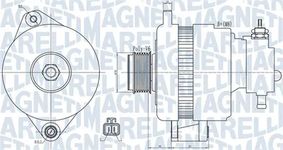 Alternator (14v, 120a) Potrivit Hyundai Grandeur, I30, Sonata V; Kia Carens Iii, Cee D, Magentis Ii 2.0d 2.2d 11.05