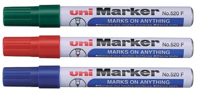 Marker permanent Uniball pe baza de ulei – Rosu