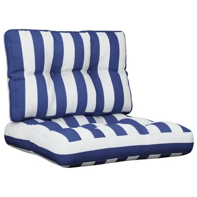 Gossi perne de paleti, 2 buc., dungi albastre si albe, textil