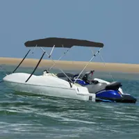 vidaXL Parasolar barcă Bimini cu 4 arcuri, negru, 243x196x137 cm