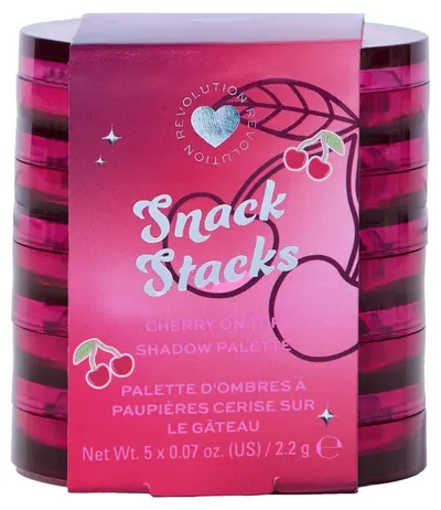 I Heart Revolution Paletă de farduri de pleoape Snack Stacks, Cherry On Top, 5 culori