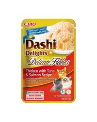 INABA Cat Dashi Delights Delicate Flakes plic pentru pisici 40g pui, ton si somon