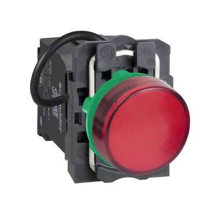 Lampa pilot monolit rosie obiectiv plan Ø22 cu LED 440 - 460V