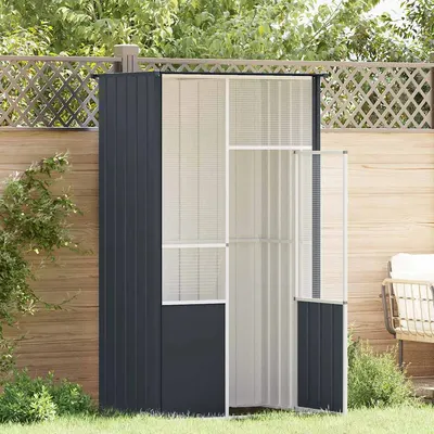 vidaXL Colivie pentru păsări antracit 115x78x200 cm oțel galvanizat