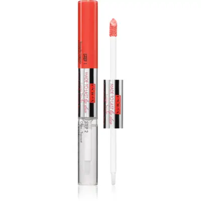 PUPA Milano Made to Last Lip Duo Ruj de buze lichid, de lunga durata stralucitor culoare 008 - Miami Pink 2x4 ml