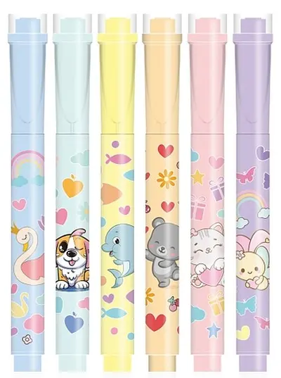 Markere de text S. Cool - Pastel, 6 culori, cu ștampile