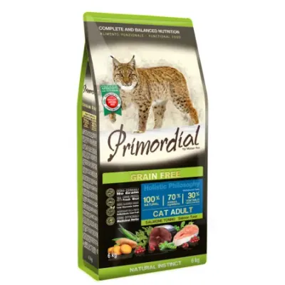Primordial GF Holistic Cat Adult cu Somon si Ton, 2 kg