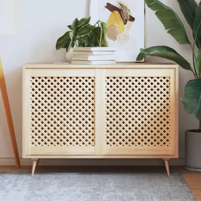 vidaXL Uși de dulap cu zăbrele 2 buc. 59,5x69 cm, lemn masiv de pin