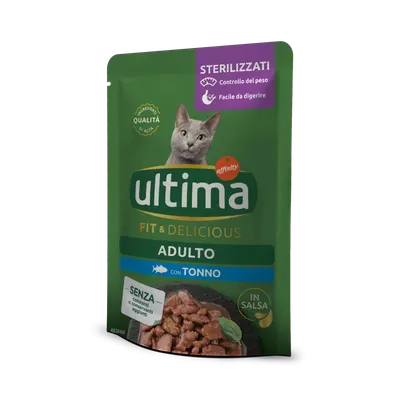 Hrana umeda pisici, Ultima Cat, Adult Sterilizat Fit & Delicious Ton, 85 g