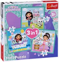 Puzzle Trefl 3 în 1 - Viața activă a lui Gabby