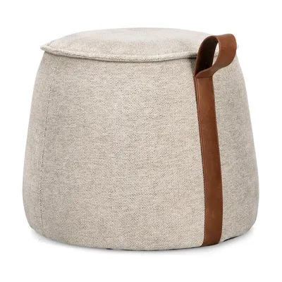 Puf grej cu tapițerie din chenille Anila – Bizzotto