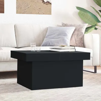vidaXL Măsuță de cafea, negru, 80x55x40 cm, lemn prelucrat
