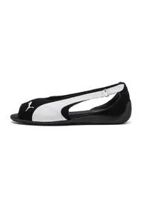 Sandale din piele intoarsa cu talpa joasa Speedcat - Alb/Negru