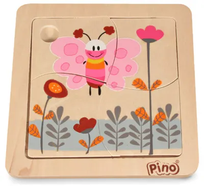 Mini puzzle Pino de 4 piese - Fluture