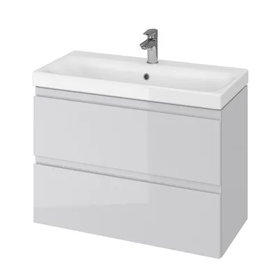 Dulap baie suspendat Cersanit Moduo Slim 80 pentru lavoar, gri