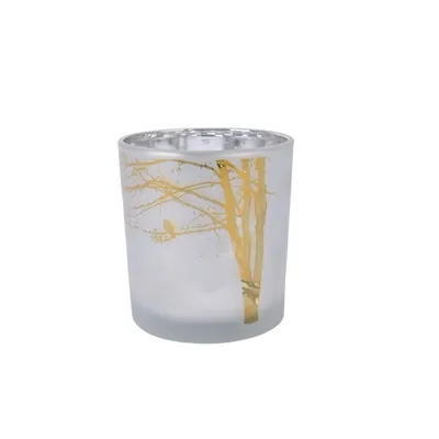 Pahar pentru lumanare - Golden Bird and Tree Design