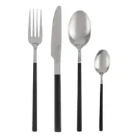 Tacâmuri negre-argintii din oțel inoxidabil 24 buc. Skandi – Orion