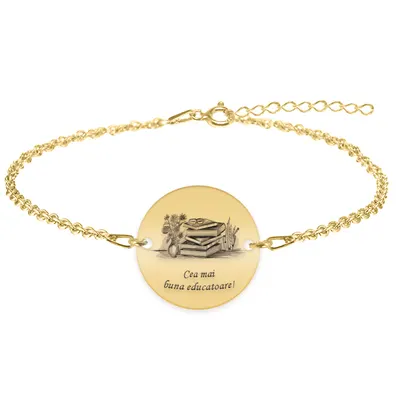 Doxa - Bratara personalizata educatoare din argint 925 placat cu aur galben 24K