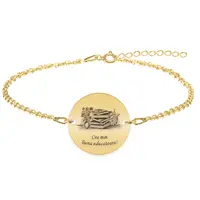 Doxa - Bratara personalizata educatoare din argint 925 placat cu aur galben 24K