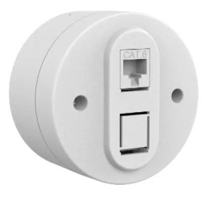 Priza Date (CAT6) PT xOne Ovivo OV00860, 10A, 230V, IP20, alb